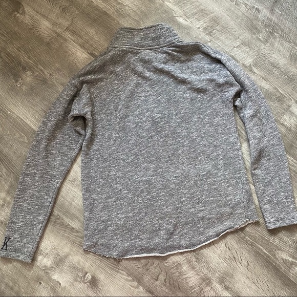 Pink Victoria’s Secret Gray Quarter Zip Hoodie Sweater Top - Picture 6 of 8